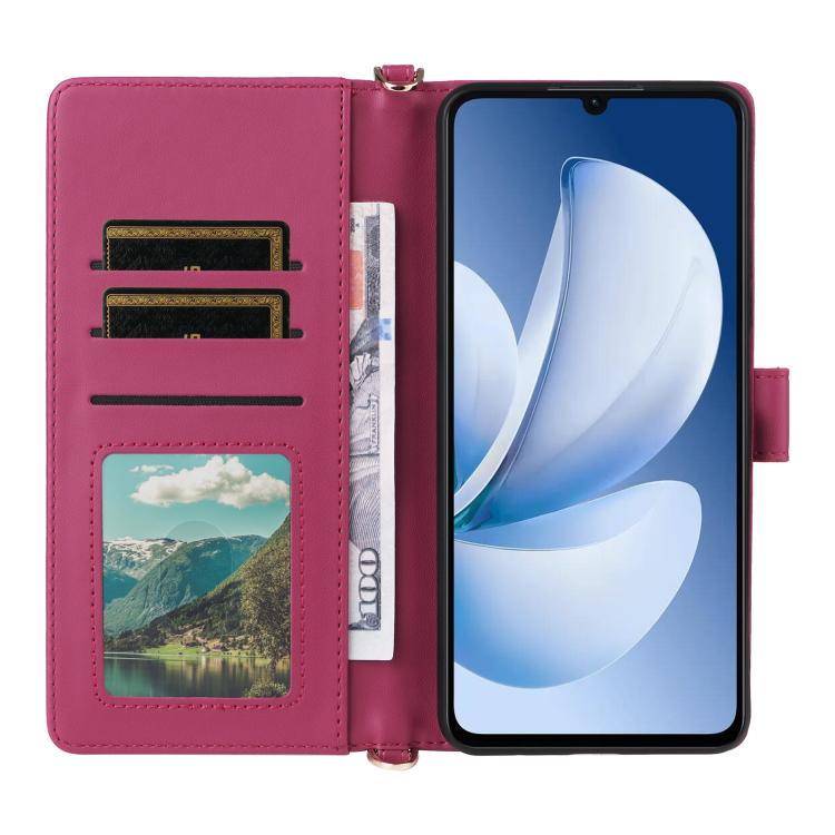 For Realme Note 70T 4G / C71 India Multifunctional 6-Card Slots Leather Phone Case with Wrist Strap