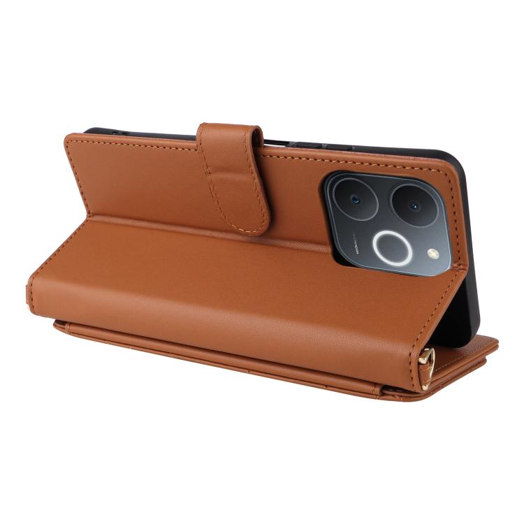 For Realme Note 70T 4G / C71 India Multifunctional 6-Card Slots Leather Phone Case with Wrist Strap