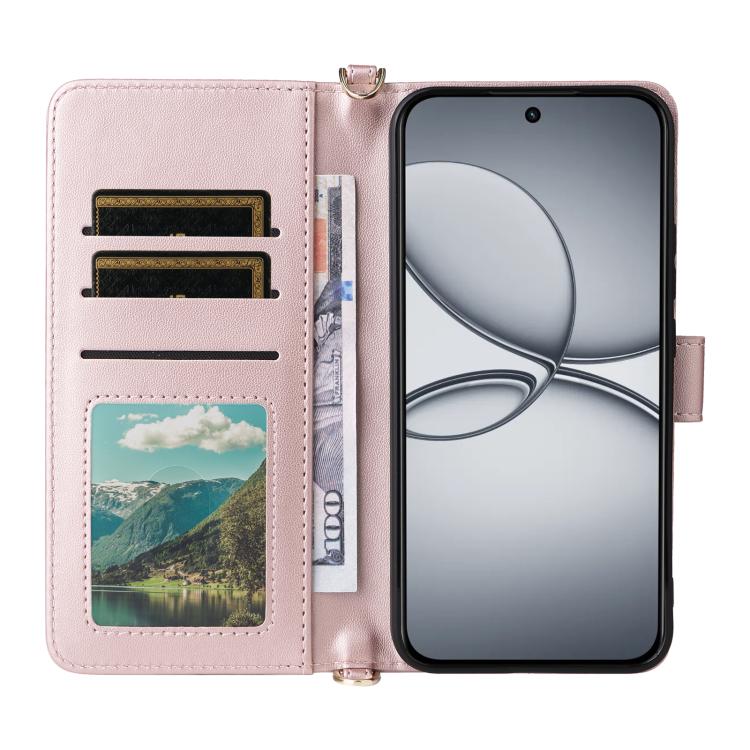 For Realme 15T 5G Multifunctional 6-Card Slots Leather Phone Case with Wrist Strap