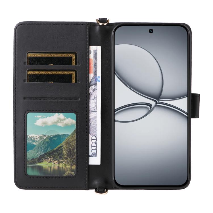 For Realme 15T 5G Multifunctional 6-Card Slots Leather Phone Case with Wrist Strap