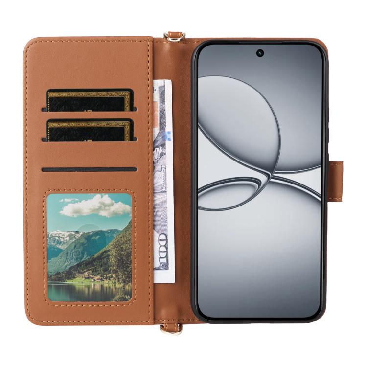 For Realme 15T 5G Multifunctional 6-Card Slots Leather Phone Case with Wrist Strap