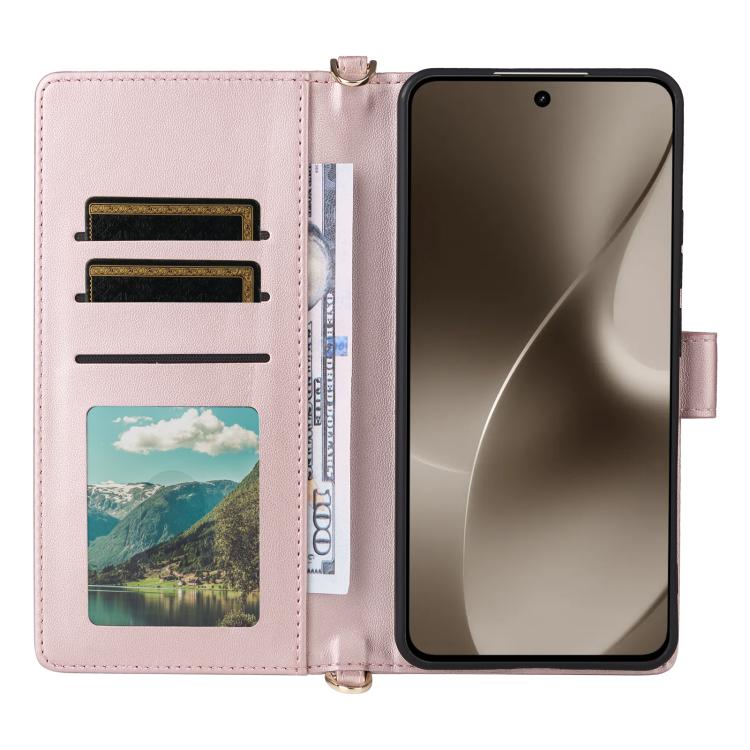 For Realme 15 SEA Multifunctional 6-Card Slots Leather Phone Case with Wrist Strap