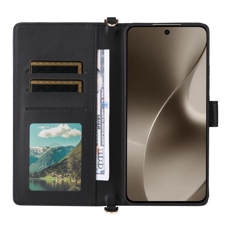 For Realme 15 SEA Multifunctional 6-Card Slots Leather Phone Case with Wrist Strap