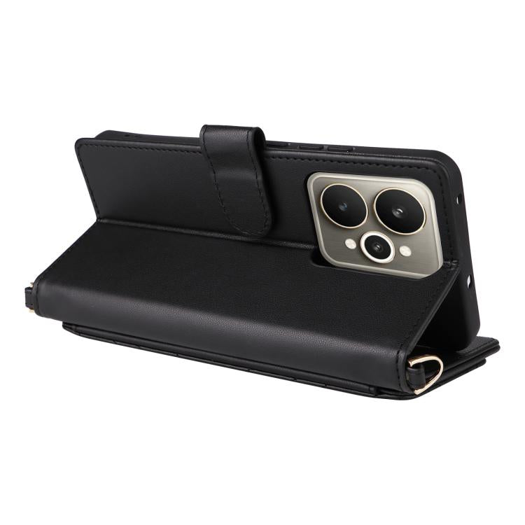 For Realme 15 SEA Multifunctional 6-Card Slots Leather Phone Case with Wrist Strap