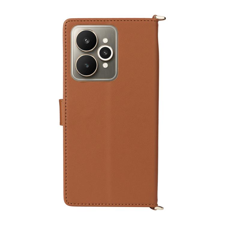 For Realme 15 SEA Multifunctional 6-Card Slots Leather Phone Case with Wrist Strap