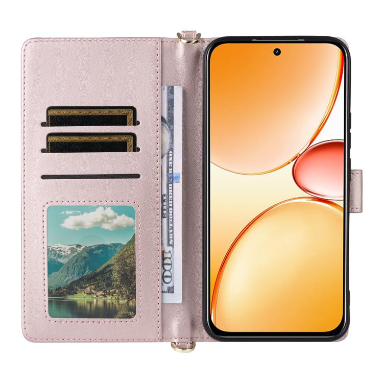 For Realme C85 Pro 4G Multifunctional 6-Card Slots Leather Phone Case with Wrist Strap