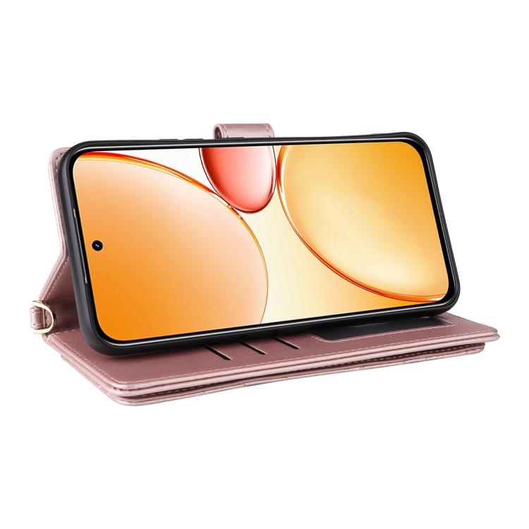 For Realme C85 Pro 4G Multifunctional 6-Card Slots Leather Phone Case with Wrist Strap
