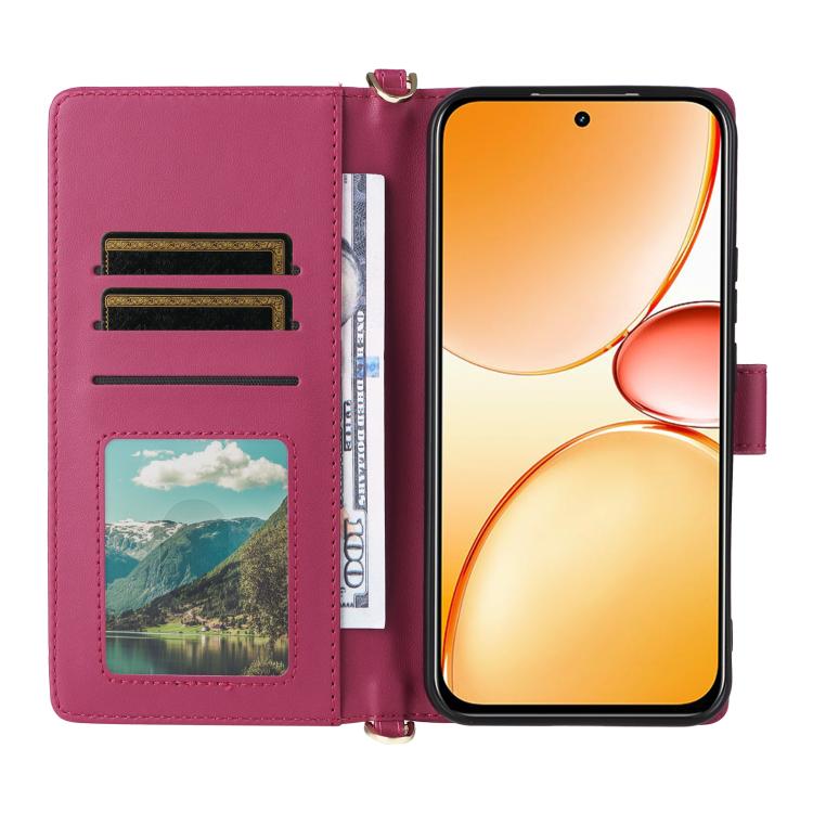 For Realme C85 Pro 4G Multifunctional 6-Card Slots Leather Phone Case with Wrist Strap