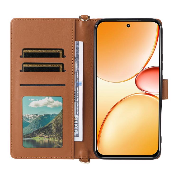 For Realme C85 Pro 4G Multifunctional 6-Card Slots Leather Phone Case with Wrist Strap