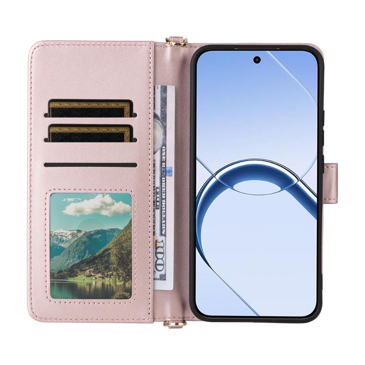 For Realme 16 5G Multifunctional 6-Card Slots Leather Phone Case with Wrist Strap