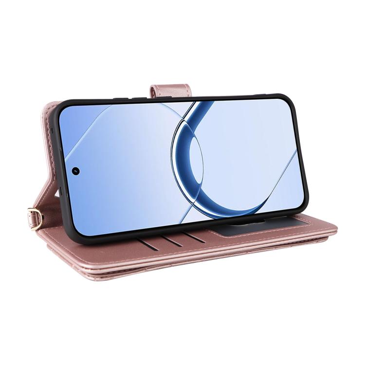 For Realme 16 5G Multifunctional 6-Card Slots Leather Phone Case with Wrist Strap