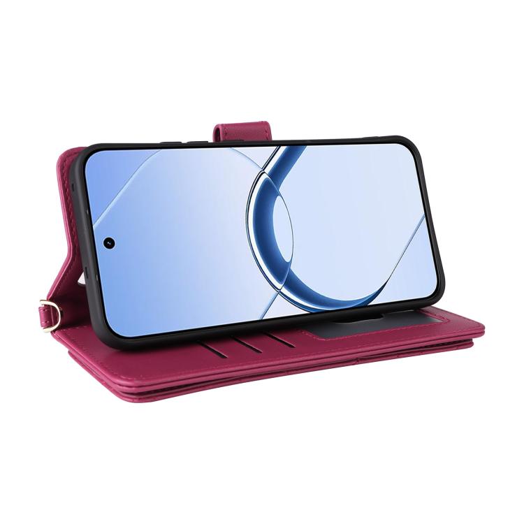 For Realme 16 5G Multifunctional 6-Card Slots Leather Phone Case with Wrist Strap