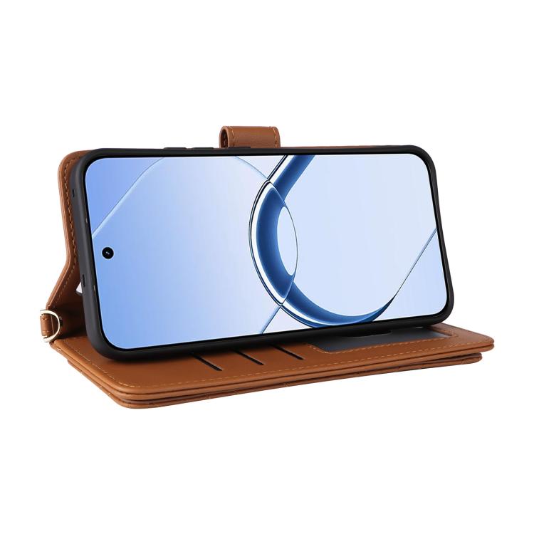 For Realme 16 5G Multifunctional 6-Card Slots Leather Phone Case with Wrist Strap