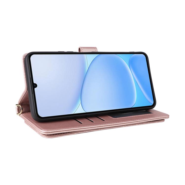 For Realme Note 80 4G Multifunctional 6-Card Slots Leather Phone Case with Wrist Strap