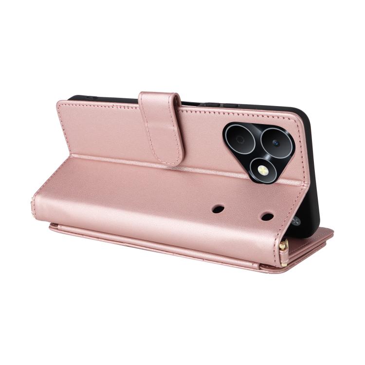 For Realme Note 80 4G Multifunctional 6-Card Slots Leather Phone Case with Wrist Strap