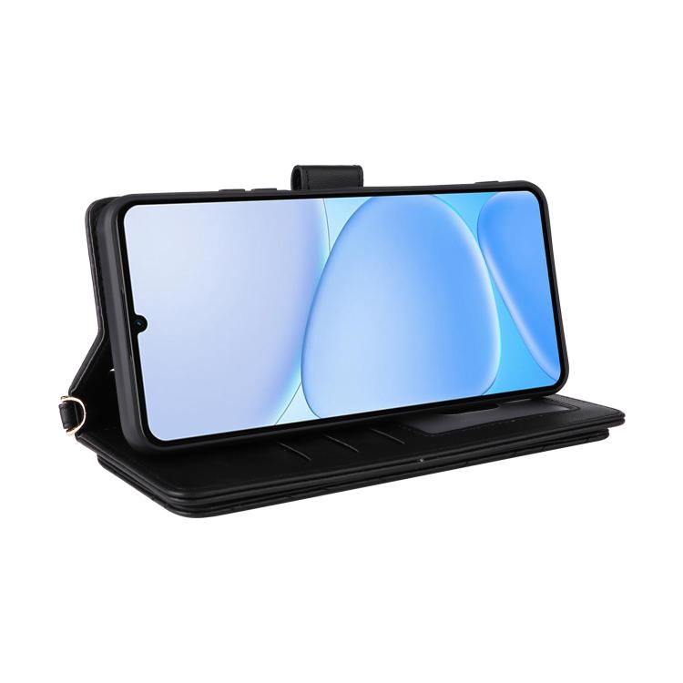 For Realme Note 80 4G Multifunctional 6-Card Slots Leather Phone Case with Wrist Strap