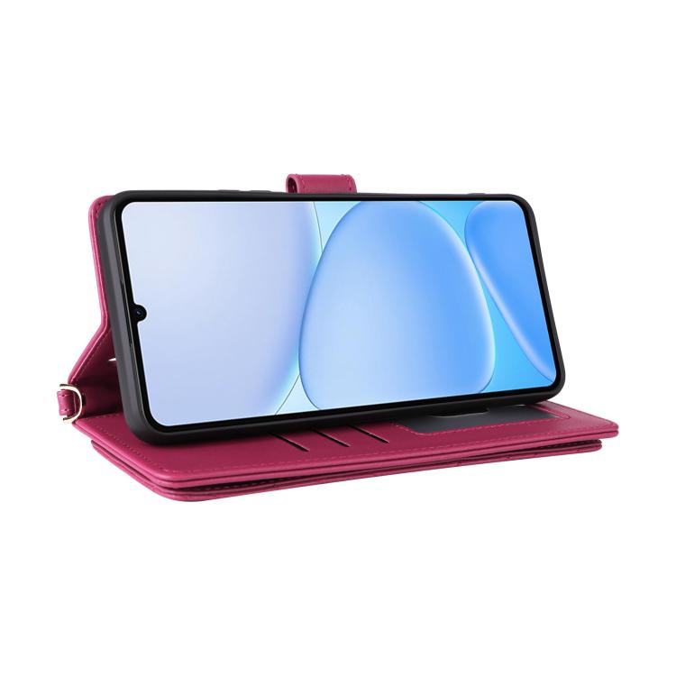 For Realme Note 80 4G Multifunctional 6-Card Slots Leather Phone Case with Wrist Strap