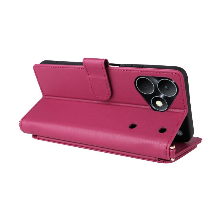 For Realme Note 80 4G Multifunctional 6-Card Slots Leather Phone Case with Wrist Strap