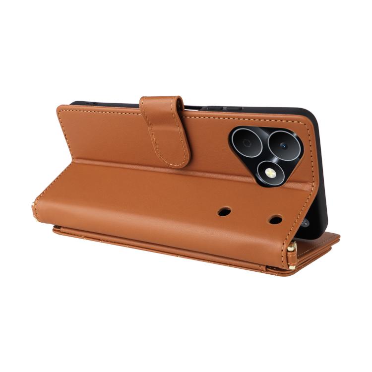 For Realme Note 80 4G Multifunctional 6-Card Slots Leather Phone Case with Wrist Strap