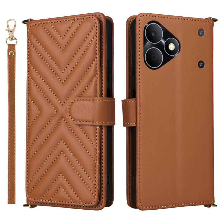 For Realme Note 80 4G Multifunctional 6-Card Slots Leather Phone Case with Wrist Strap