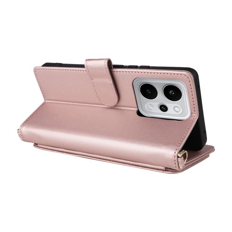 For Realme P4 Power 5G Multifunctional 6-Card Slots Leather Phone Case with Wrist Strap