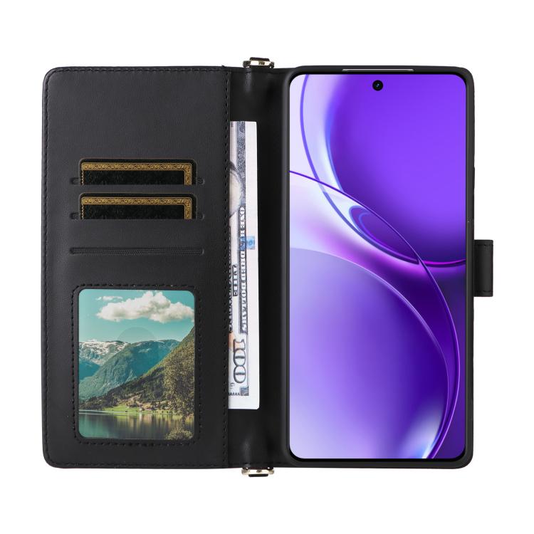For Realme P4 Power 5G Multifunctional 6-Card Slots Leather Phone Case with Wrist Strap