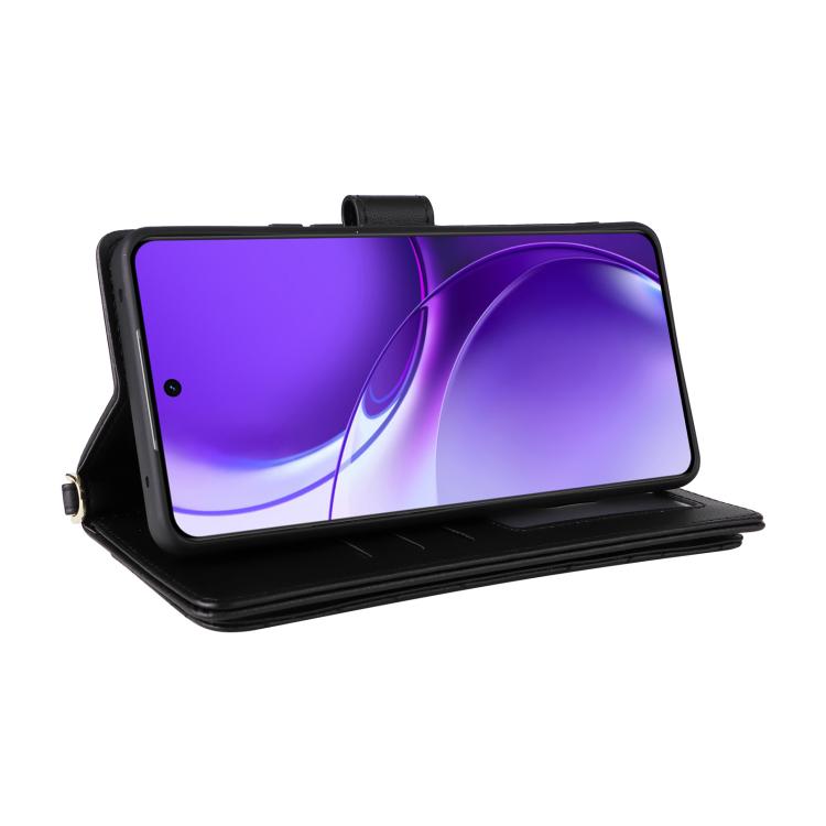For Realme P4 Power 5G Multifunctional 6-Card Slots Leather Phone Case with Wrist Strap