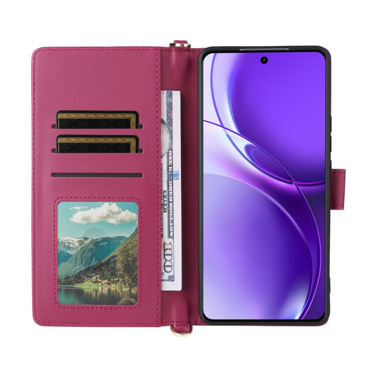 For Realme P4 Power 5G Multifunctional 6-Card Slots Leather Phone Case with Wrist Strap