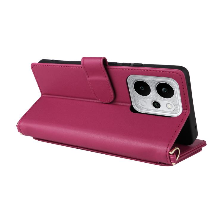 For Realme P4 Power 5G Multifunctional 6-Card Slots Leather Phone Case with Wrist Strap