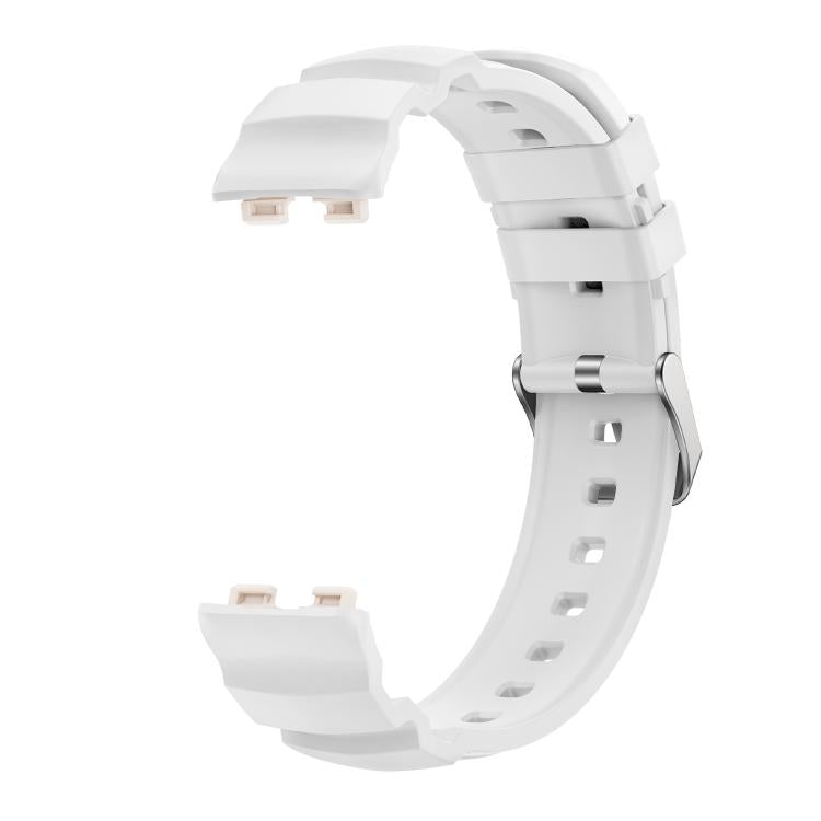 For Huawei Band 10 / 9 / 8 Silver Buckle Silicone Watch Band