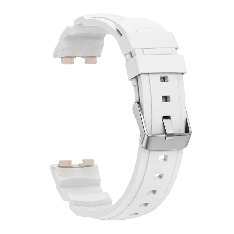 For Huawei Band 10 / 9 / 8 Silver Buckle Silicone Watch Band