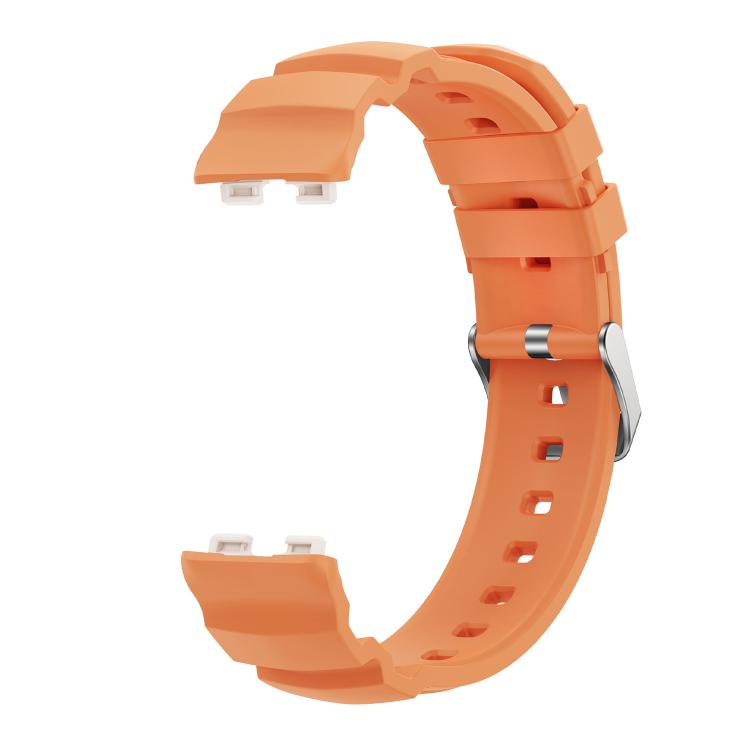 For Huawei Band 10 / 9 / 8 Silver Buckle Silicone Watch Band