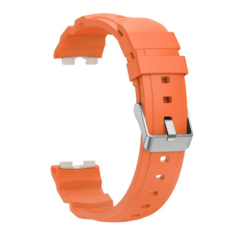 For Huawei Band 10 / 9 / 8 Silver Buckle Silicone Watch Band