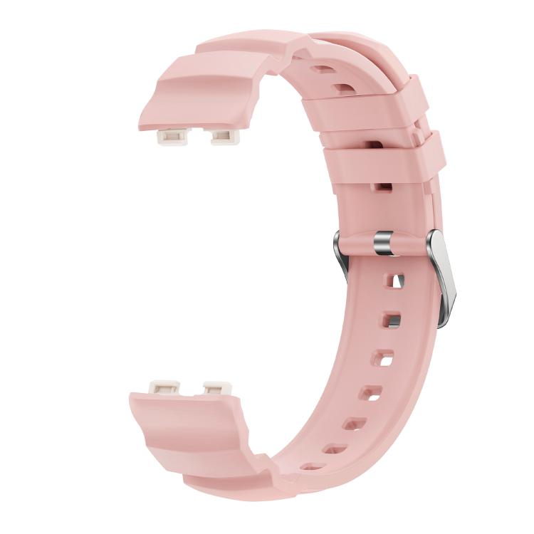 For Huawei Band 10 / 9 / 8 Silver Buckle Silicone Watch Band