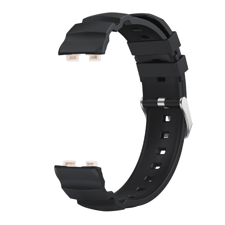 For Huawei Band 10 / 9 / 8 Silver Buckle Silicone Watch Band