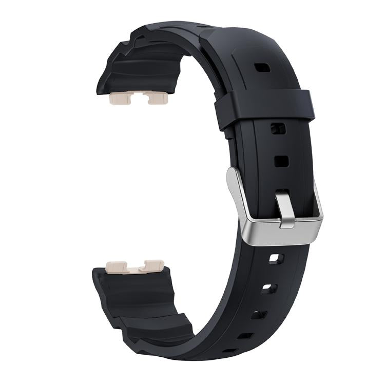 For Huawei Band 10 / 9 / 8 Silver Buckle Silicone Watch Band