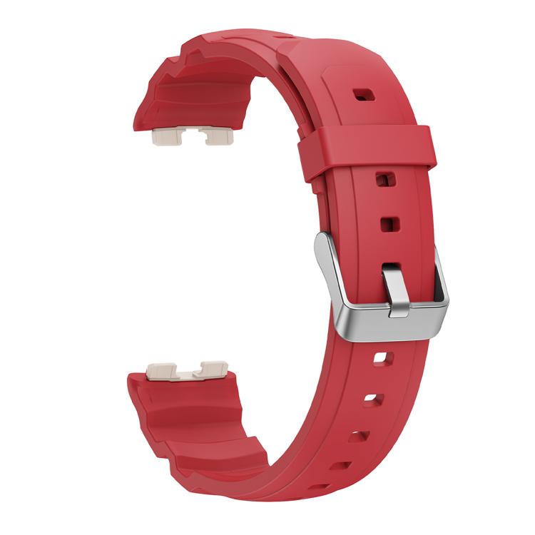 For Huawei Band 10 / 9 / 8 Silver Buckle Silicone Watch Band