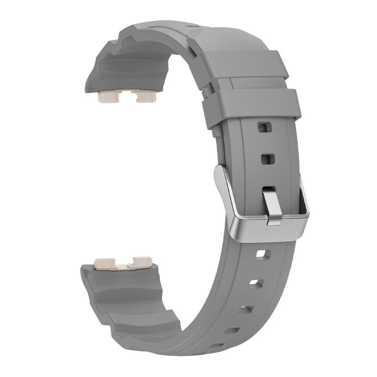 For Huawei Band 10 / 9 / 8 Silver Buckle Silicone Watch Band