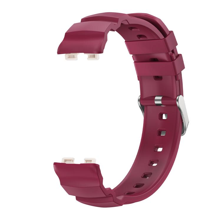 For Huawei Band 10 / 9 / 8 Silver Buckle Silicone Watch Band
