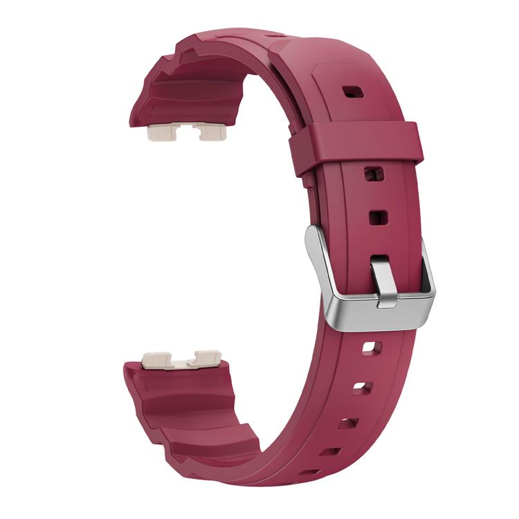 For Huawei Band 10 / 9 / 8 Silver Buckle Silicone Watch Band