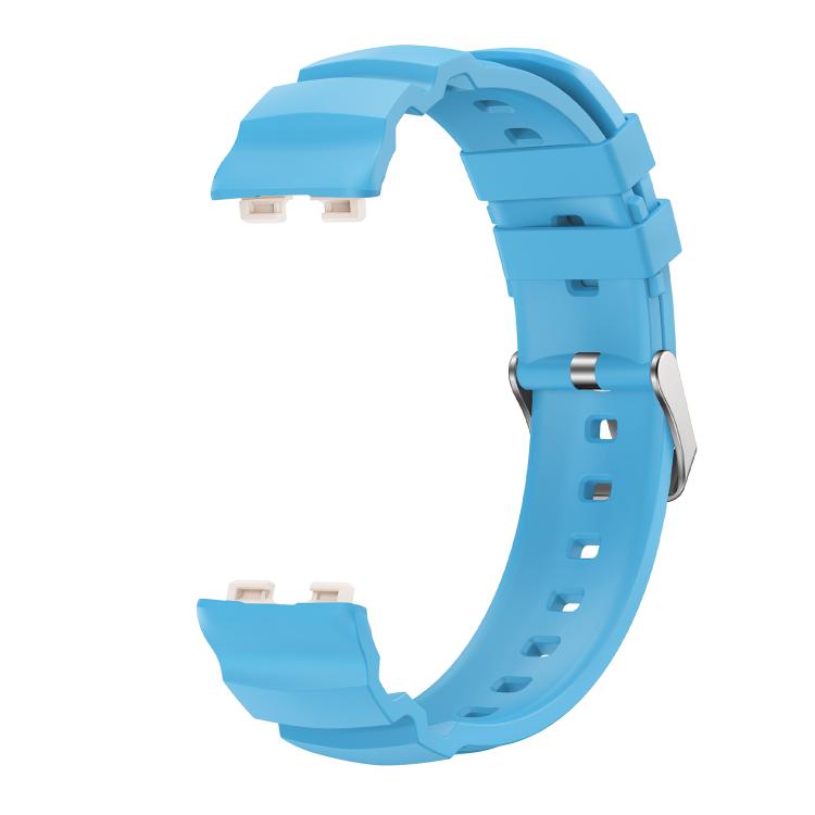 For Huawei Band 10 / 9 / 8 Silver Buckle Silicone Watch Band