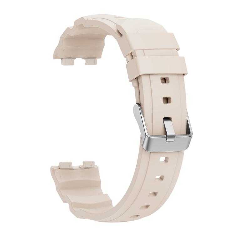 For Huawei Band 10 / 9 / 8 Silver Buckle Silicone Watch Band