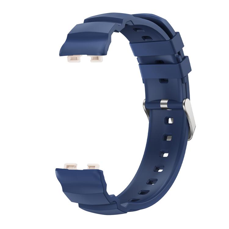 For Huawei Band 10 / 9 / 8 Silver Buckle Silicone Watch Band