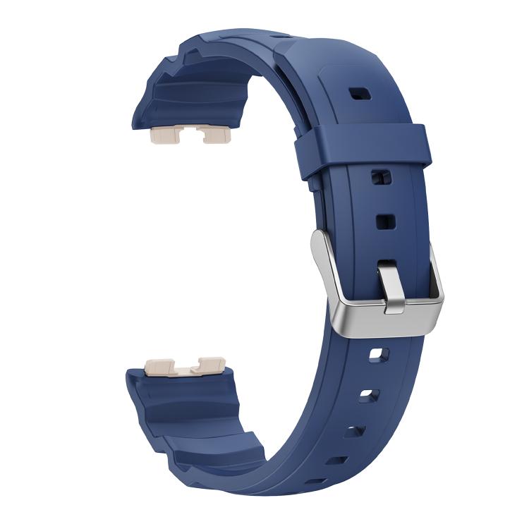 For Huawei Band 10 / 9 / 8 Silver Buckle Silicone Watch Band