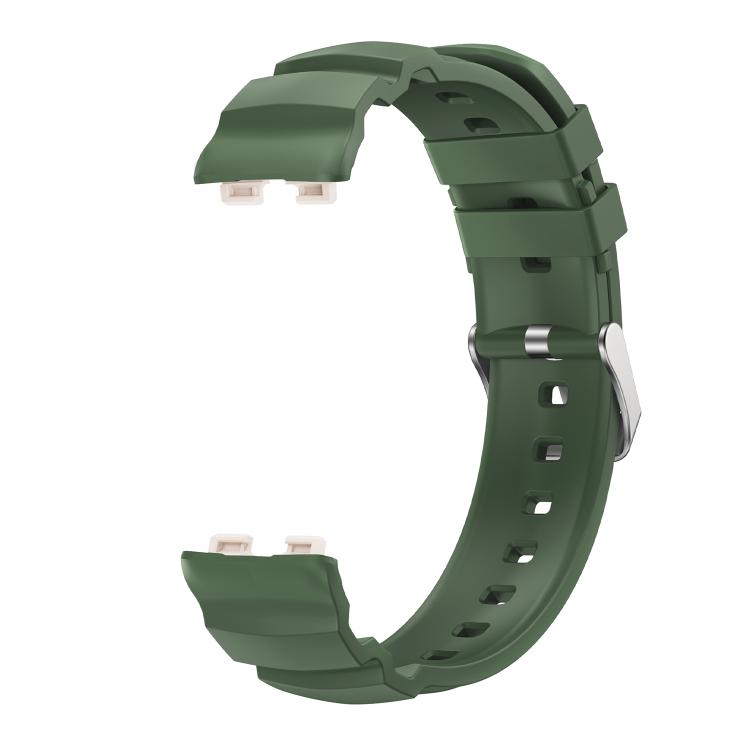 For Huawei Band 10 / 9 / 8 Silver Buckle Silicone Watch Band