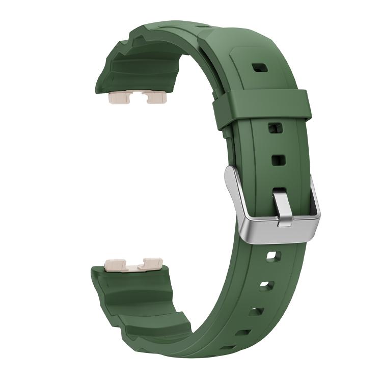 For Huawei Band 10 / 9 / 8 Silver Buckle Silicone Watch Band