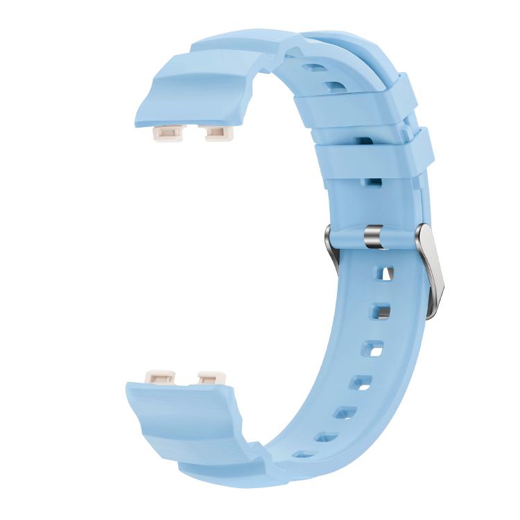 For Huawei Band 10 / 9 / 8 Silver Buckle Silicone Watch Band