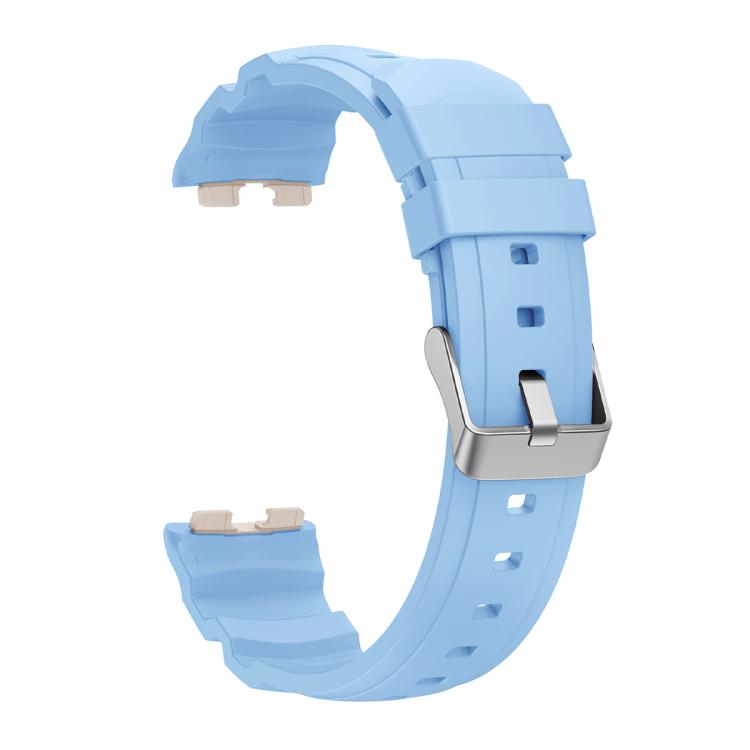 For Huawei Band 10 / 9 / 8 Silver Buckle Silicone Watch Band