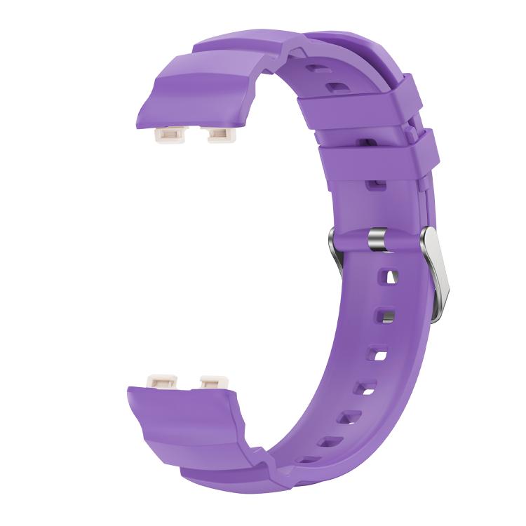For Huawei Band 10 / 9 / 8 Silver Buckle Silicone Watch Band