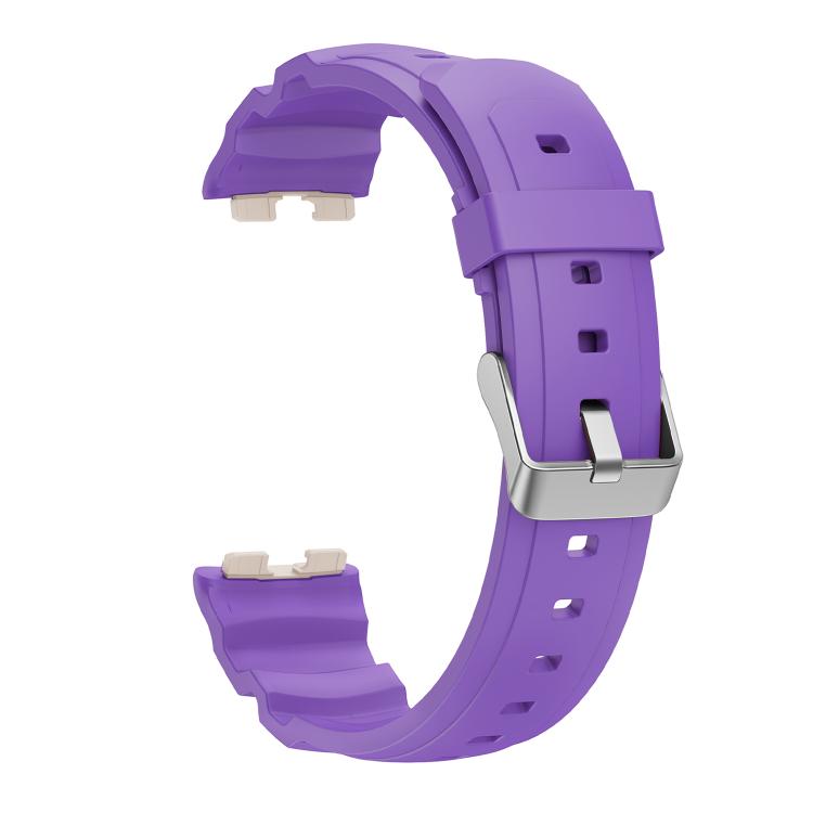 For Huawei Band 10 / 9 / 8 Silver Buckle Silicone Watch Band